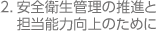 安全衛生管理の推進と担当能力向上のために